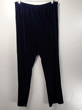 Coldwater Creek Navy Velour Pull-On Pants W18
